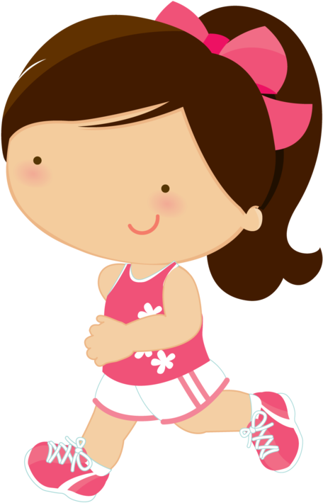 Running Cartoon, Running Club, Girl Running, Cute Clipart - Girl Running Clipart Png (575x900), Png Download