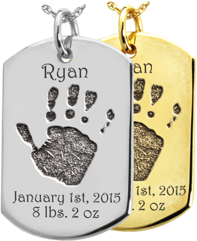 Wholesale Baby Hand-print On Dog Tag Flat Charm In - Baby Dog Tags (500x500), Png Download