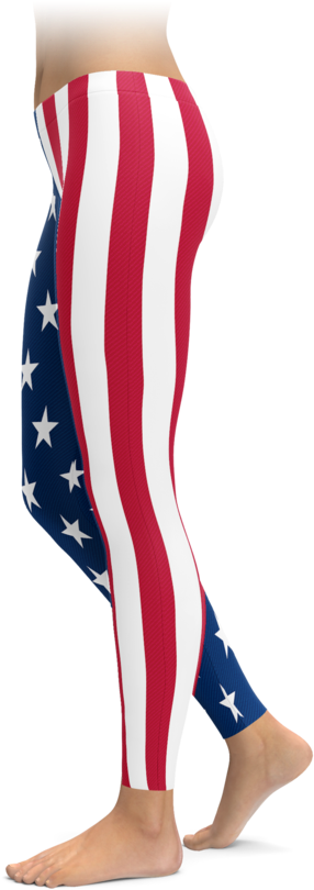Patriotic Stars & Vertical Stripes Leggings - Tights (740x895), Png Download