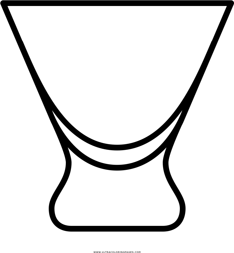 Cosmopolitan Glass Coloring Page - Line Art (1000x1000), Png Download