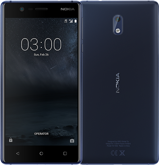 Nokia 3 16gb Dual Sim, Tempered Blue - نوكيا ٣ (600x550), Png Download