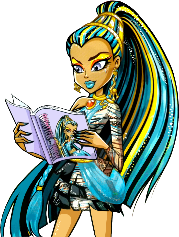 Vector Black And White Download Monster High Nefera (750x975), Png Download