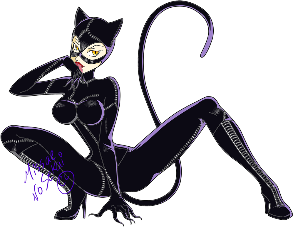 Graphic Library Stock Catwoman Color By Missae No Sekai - Catwoman Cartoon (1080x957), Png Download