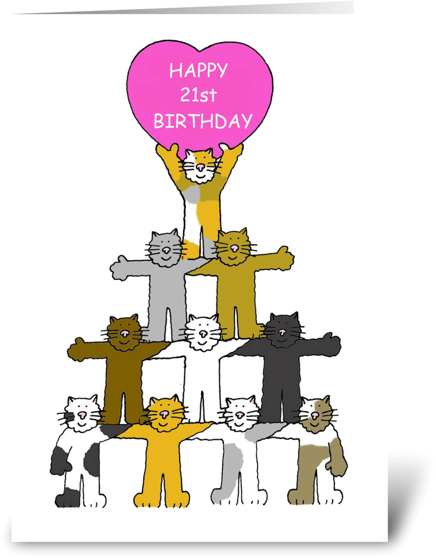 Happy 21st Birthday Cute Cats - Cat Happy Diwali Wishes (1050x1188), Png Download