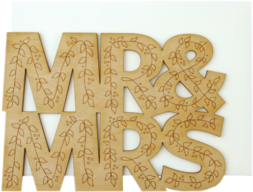 Mr & Mrs Thick Wood Card - Plywood (600x600), Png Download
