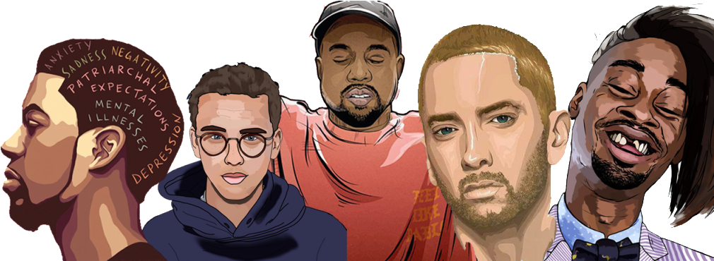 Rappers And Mental Health - Illustration (1024x369), Png Download