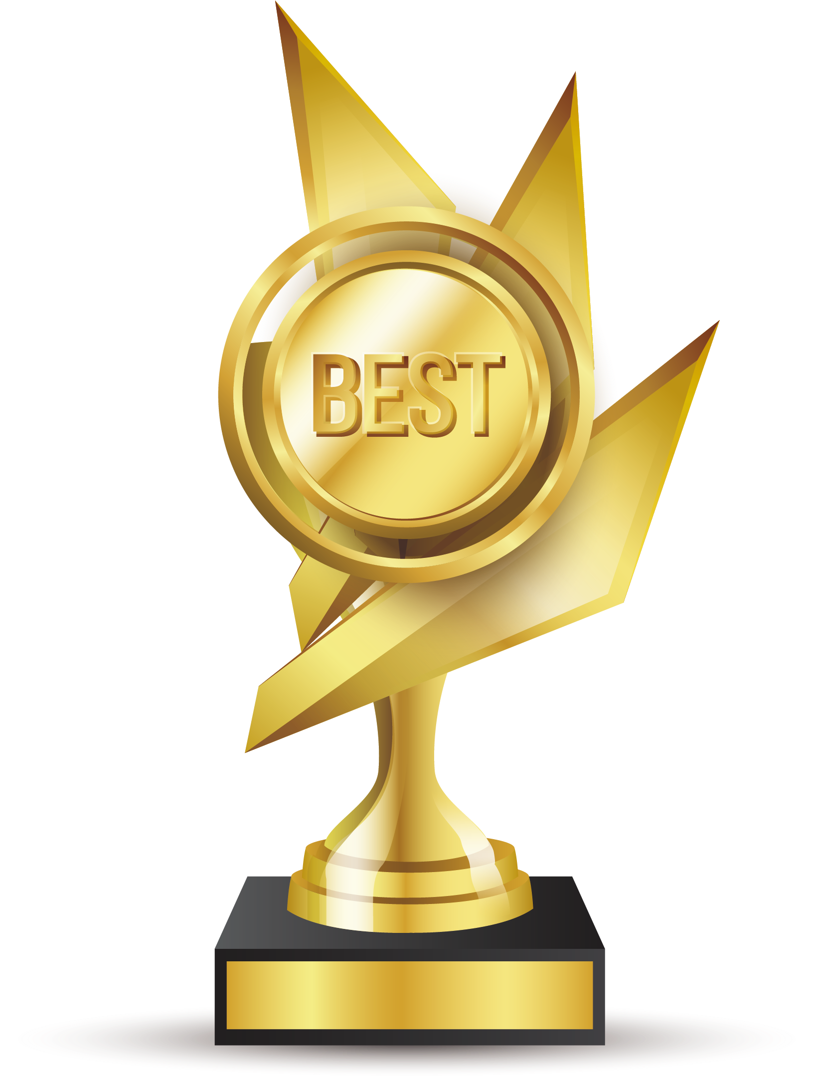 Gold Medal Award Elements Transprent Png - Gold Medal Trophy (1677x2171), Png Download