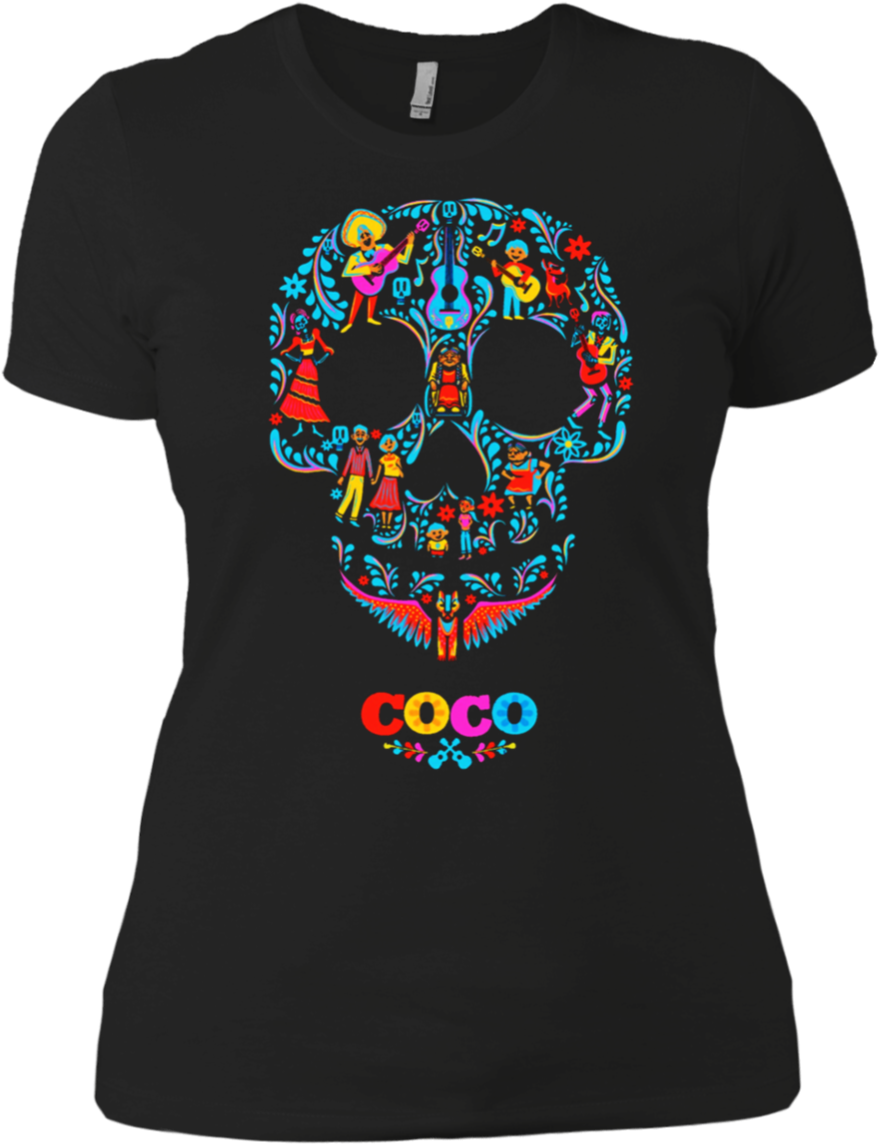 Halloween Skull Coco Boyfriend T-shirt - Shirt (1155x1155), Png Download