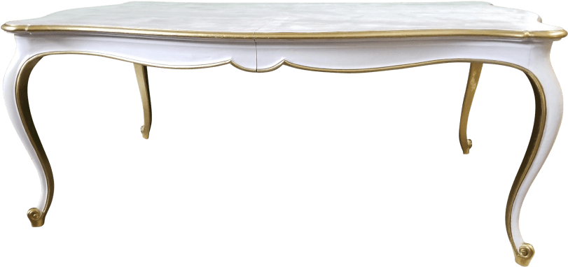French White & Gold Sweetheart / Dessert Table - Vintage Table Png (900x423), Png Download