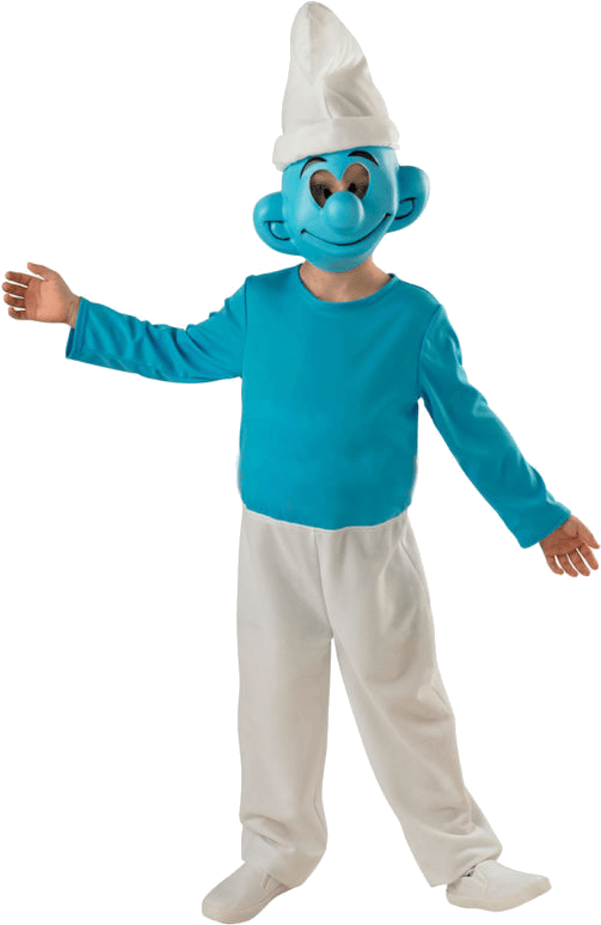 Child Deluxe Smurf Costume - Costume (600x951), Png Download