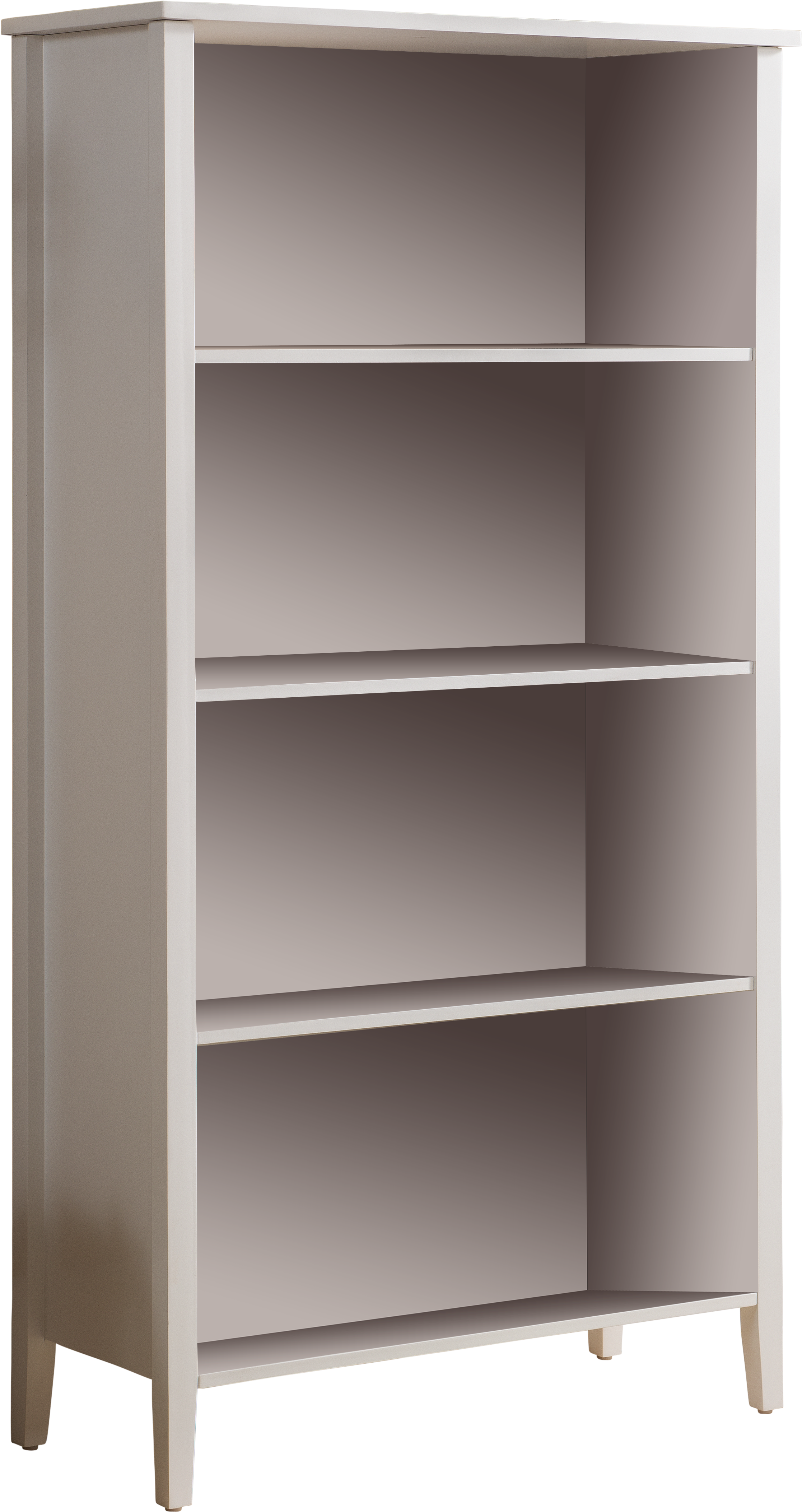 Daren White Wood Contemporary 4 Tier Shelf Kids Bookcase - Shelf (2715x4638), Png Download