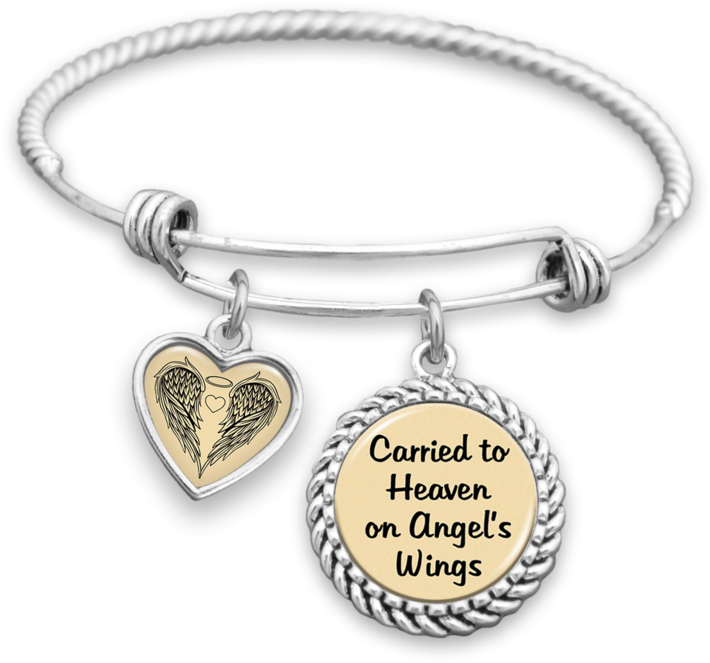 Carried To Heaven On Angel's Wings Charm Bracelet - Dad Always With Me (740x740), Png Download