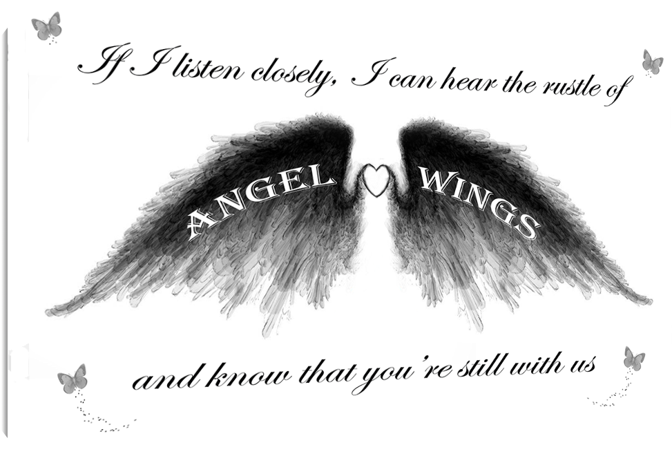 Angel Wings Wall Art Picture 'if I Listen Closely' - Sketch (1110x679), Png Download