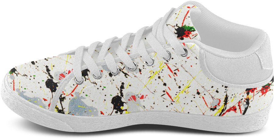 Yellow & Black Paint Splatter Women's Chukka Canvas - Skate Shoe (1000x1000), Png Download