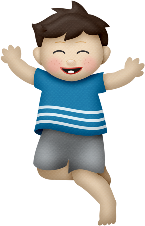 Фотки Niños Jugando, Tiernas, Corazones, Ilustración - Boy Jumping Clipart Gif (528x800), Png Download