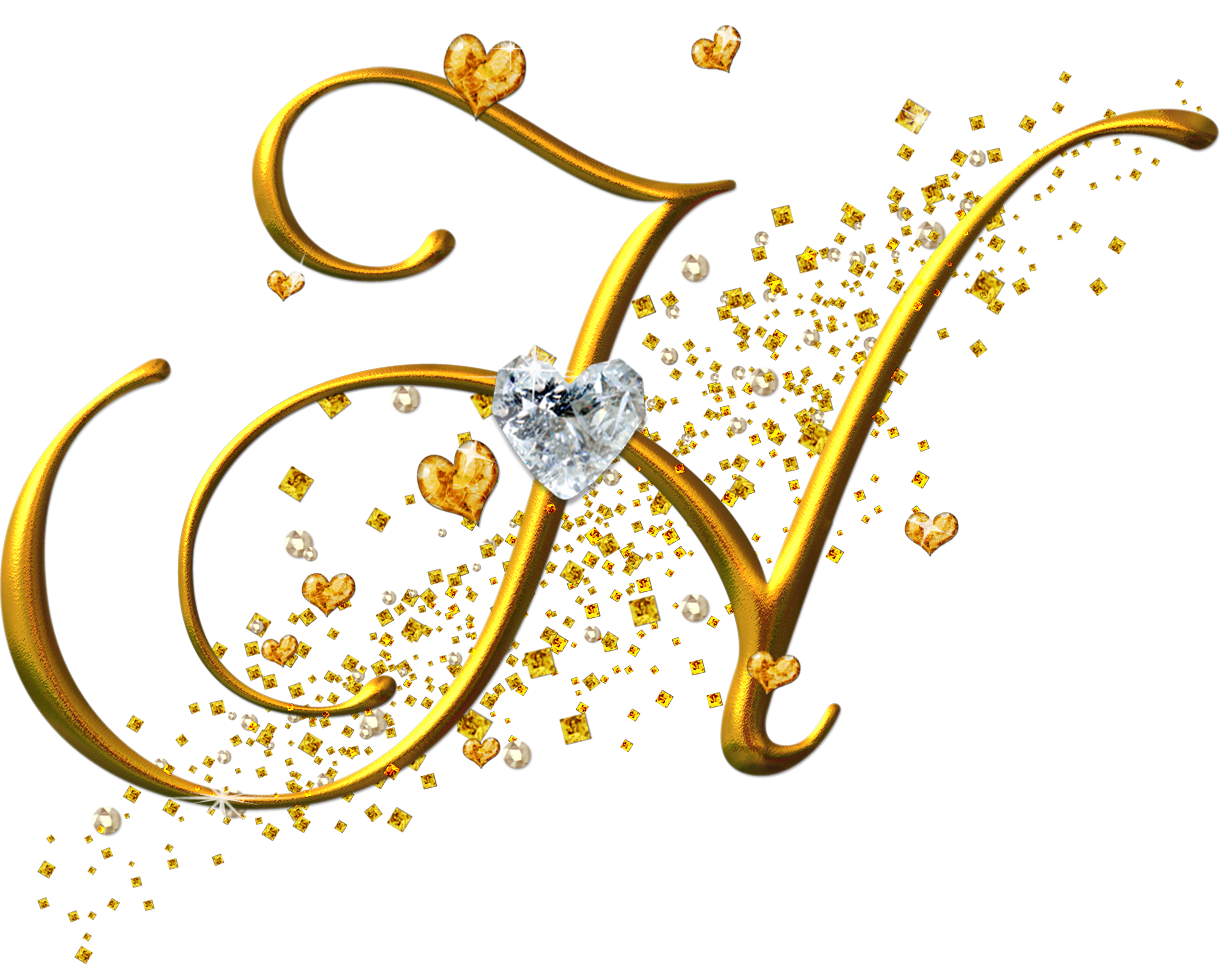 Alfabeto Dorado Con Corazones (1220x964), Png Download