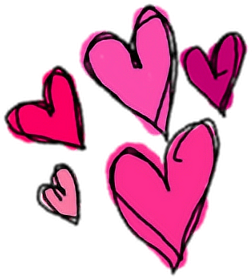 Cute Heart Hearts Pink Sticker Stickers Png Overlay - Duo De Playeras De Amor (1024x1019), Png Download