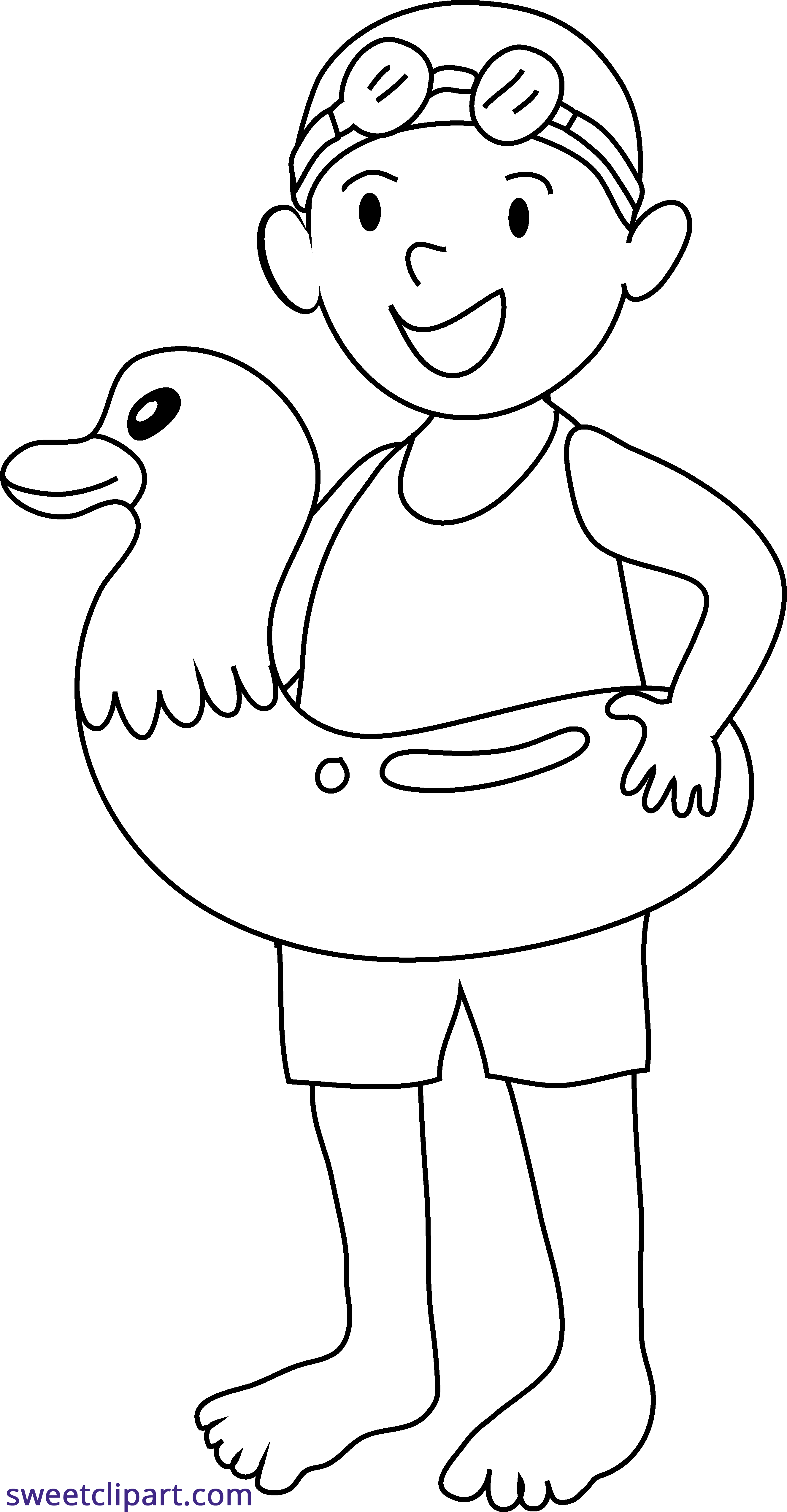 Clipart Swimming Line Art - Swimming Black And White Png (2652x5097), Png Download