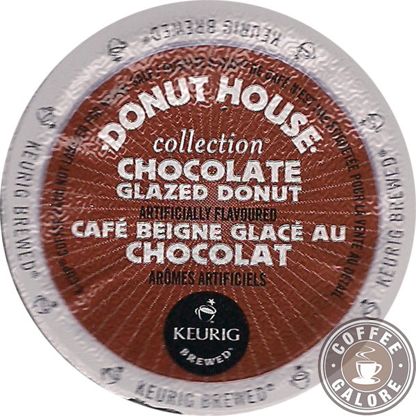 Donut House Chocolate Glazed Donut Kcup - Etiquettes Donuts Traditionnelle (600x600), Png Download