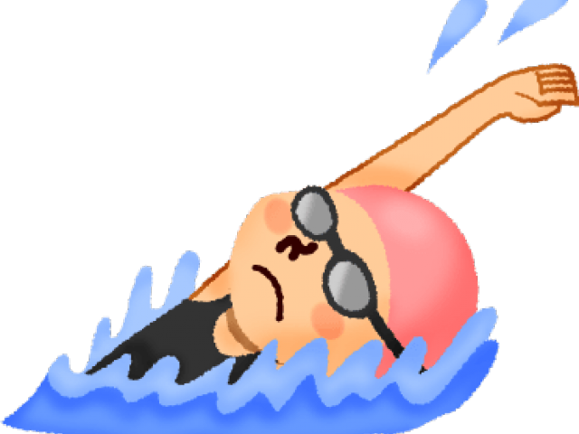 Swimming Clipart Back Stroke - Backstroke Cartoon (640x480), Png Download