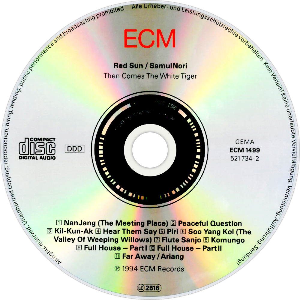 Red Sun & Samulnori Then Comes The White Tiger Cd Disc - Compact Disc (1000x1000), Png Download