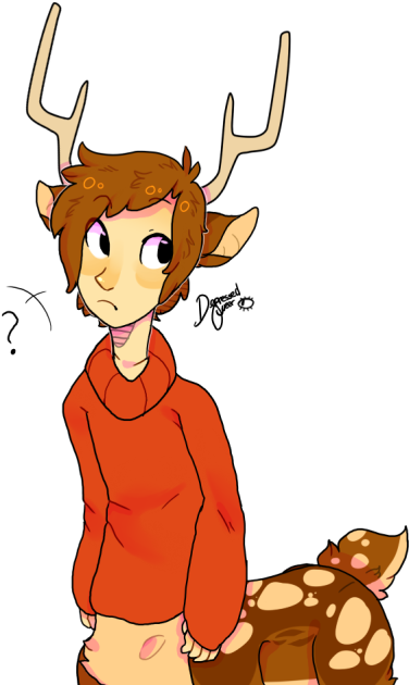 Reindeer Clipart Png - Cartoon (500x640), Png Download