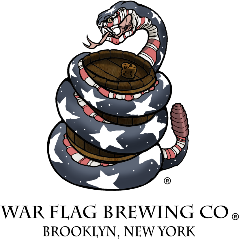 War Flag Brewing Co Official Logo Rwhite - War Flag Brewery (1000x1020), Png Download