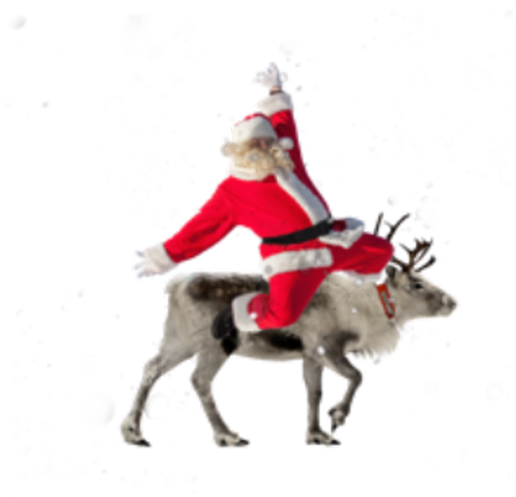 Santa Reindeer Christmas Holiday - Christmas (1024x1024), Png Download
