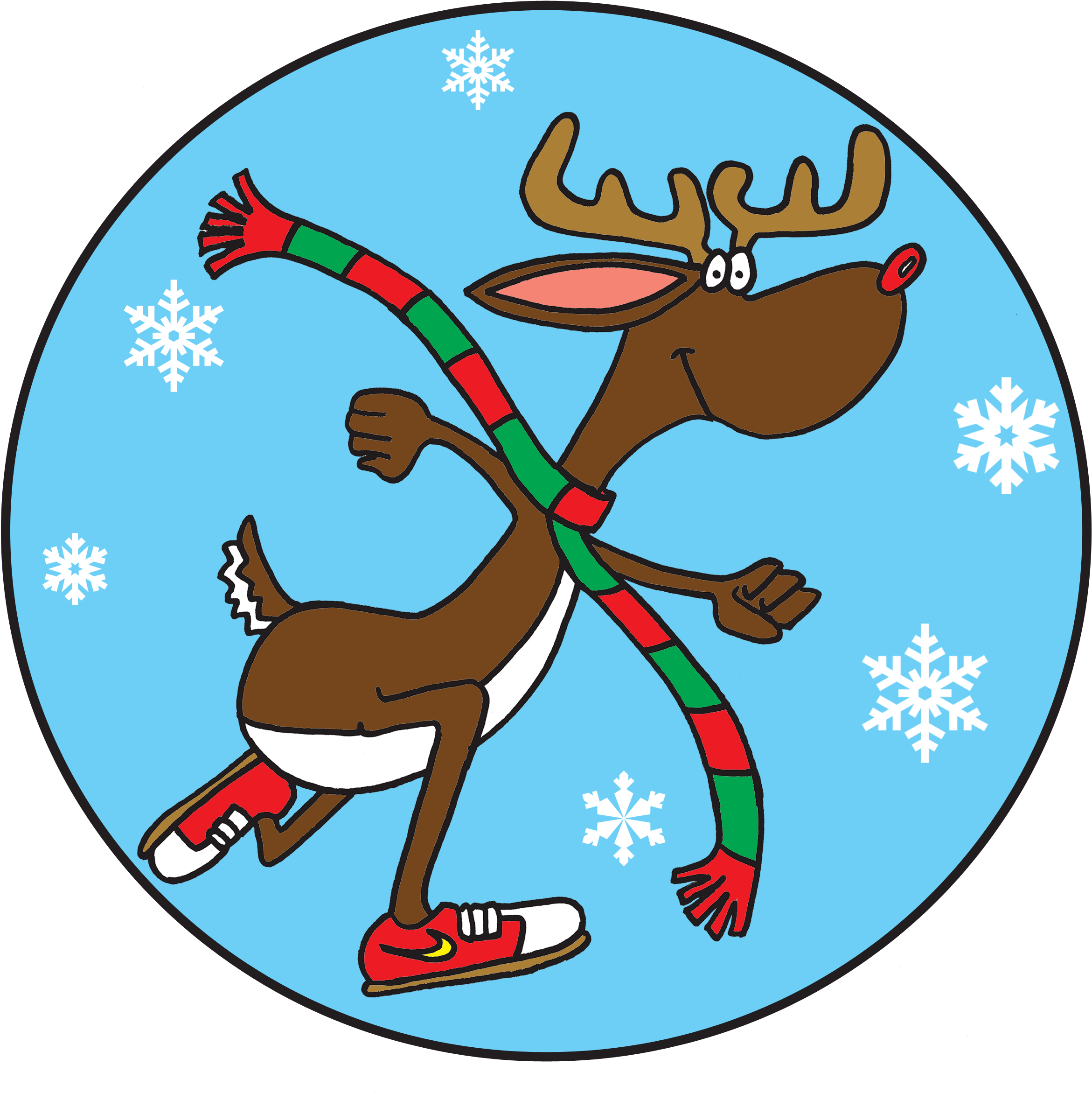 Clipart Winter Reindeer (2400x2400), Png Download