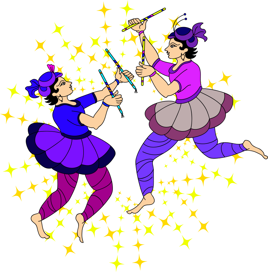 Tattoo Vector Art Dance Royalty-free Indian Garba Clipart - Garba Vector Png (924x936), Png Download