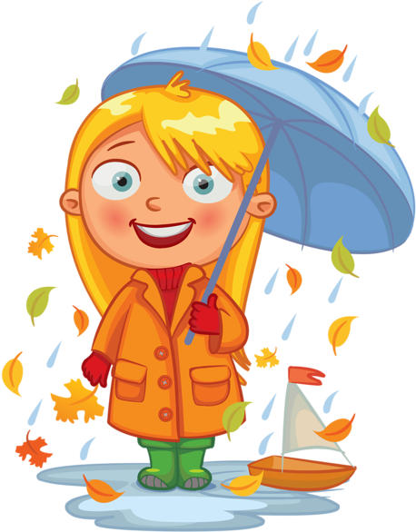 Vector Autumn Children - Clipart Kids Seasons (509x642), Png Download