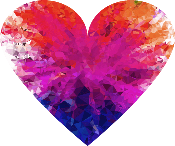 Colorful Heart Png Transparent - Heart (1070x882), Png Download