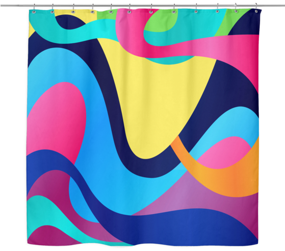 "blair" Colorful Abstract Swirl Shower Curtain 70 X - Flag (580x580), Png Download