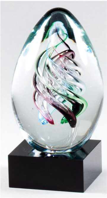 Glass Multi Color Swirl Award G555 - Trophy (508x678), Png Download