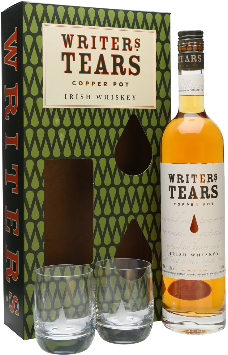 Writers Tears Pot Still Blend & 2 Glasses Gift Set - Writers Tears (1200x1200), Png Download