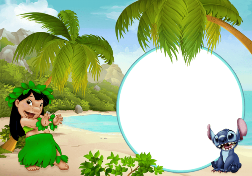 Free Png Best Stock Photos Lilo And Stitchkids Frame - Lilo Y Stitch Invitaciones (850x595), Png Download