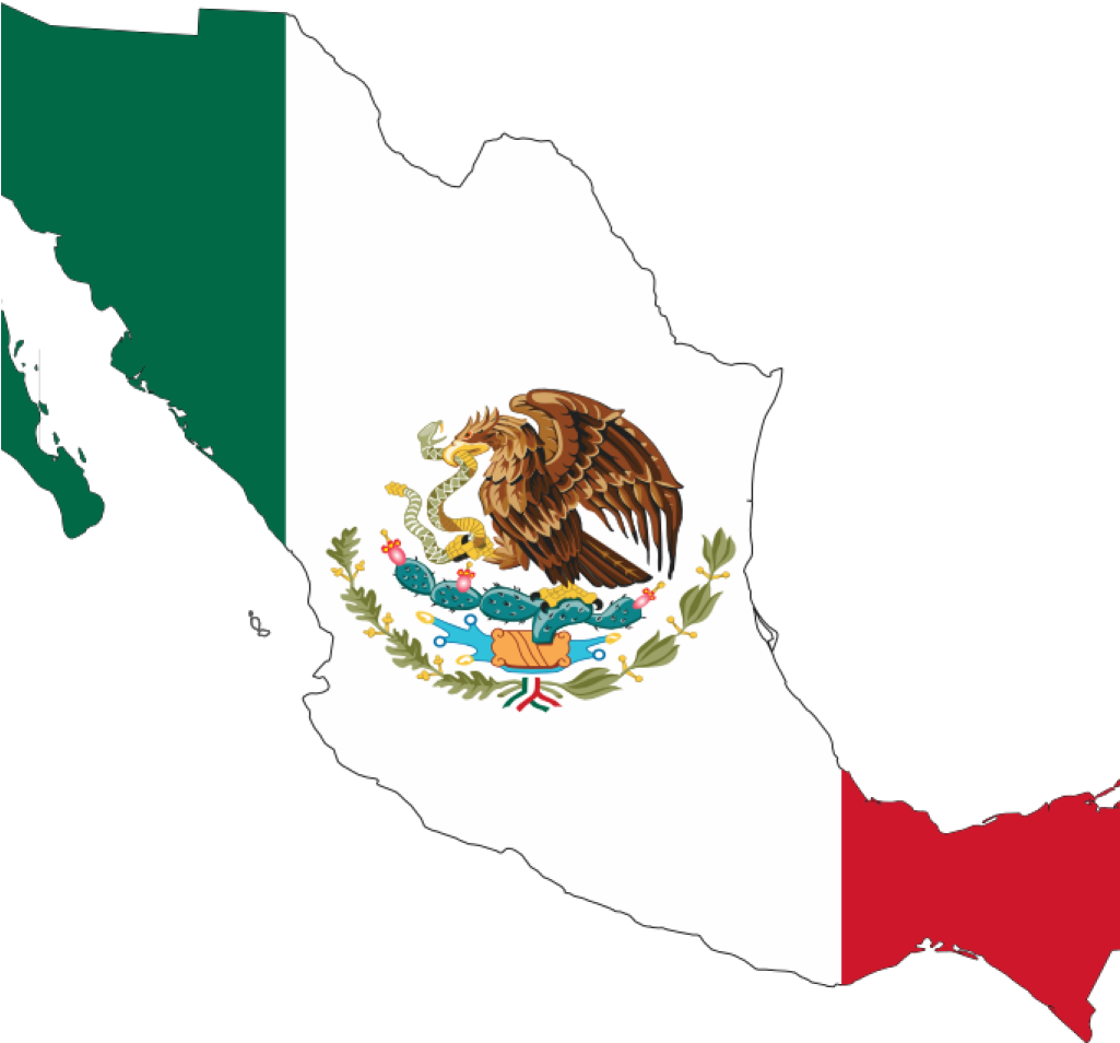 Mexican Flag Clipart Mexican Flag Clip Art Free Clipart - Mexico Flag (1024x1024), Png Download