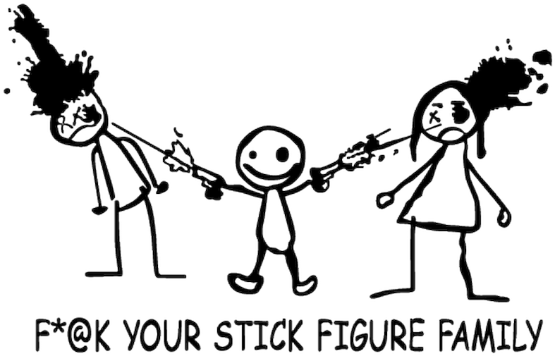 65396 Jdm Fuck Your Stick Figure Family - Decal (800x800), Png Download