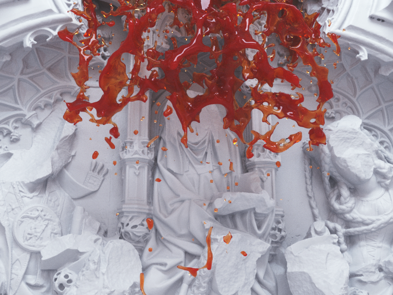 Spill Cinema4d Spill Statue Octane Realflow (800x600), Png Download