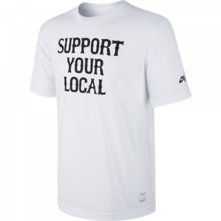 Nike Sb Support Your Local White T Shirt - T Shirt With Anchor Design (750x750), Png Download