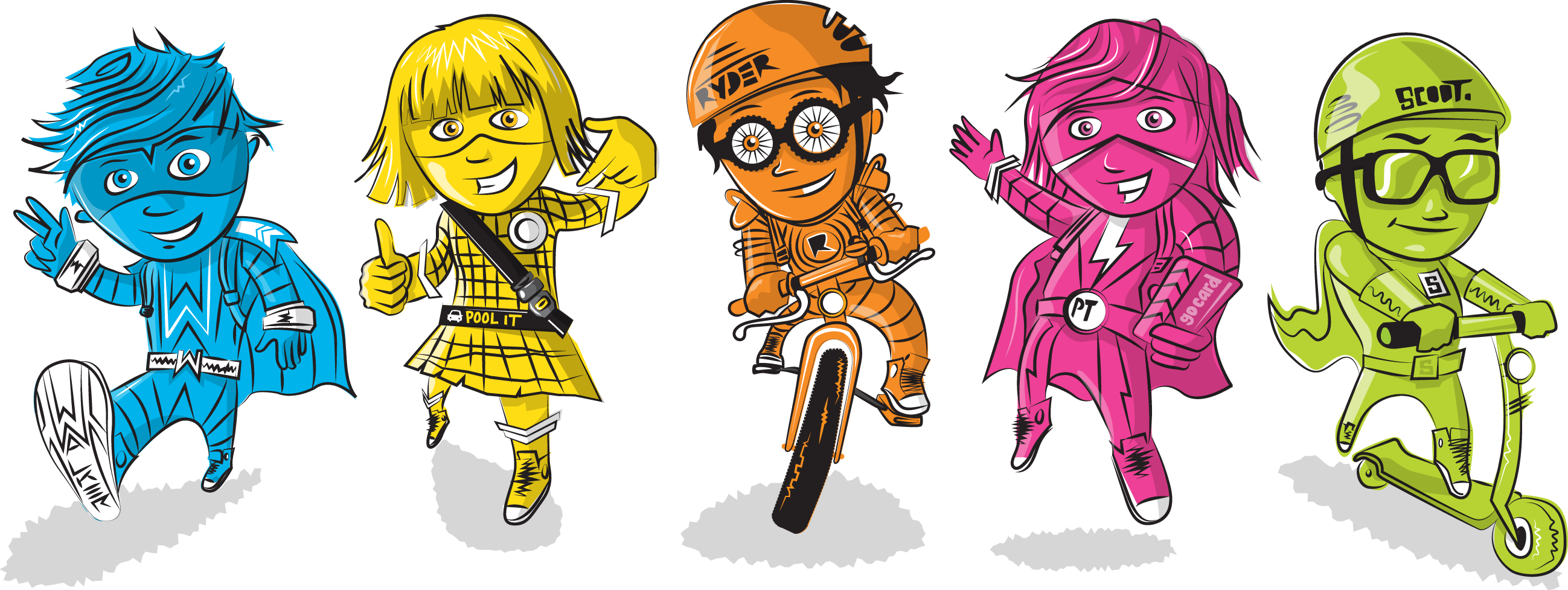 Active School Travel Has Five Active School Travel - Healthy Active School Travel (2597x977), Png Download