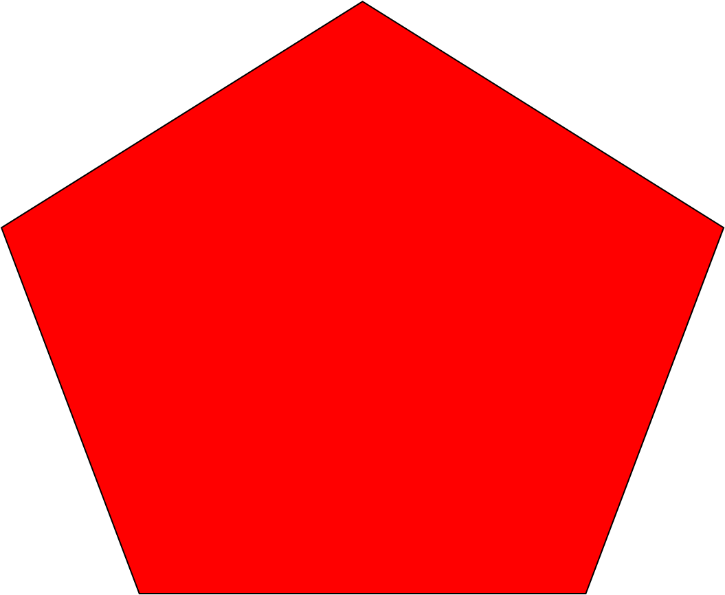 Pentagon Clipart Brown - Red Square Transparent (1055x866), Png Download