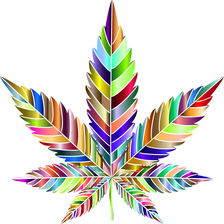 Marijuana Leaf Type Ii Prismatic - Construction Paper (770x769), Png Download