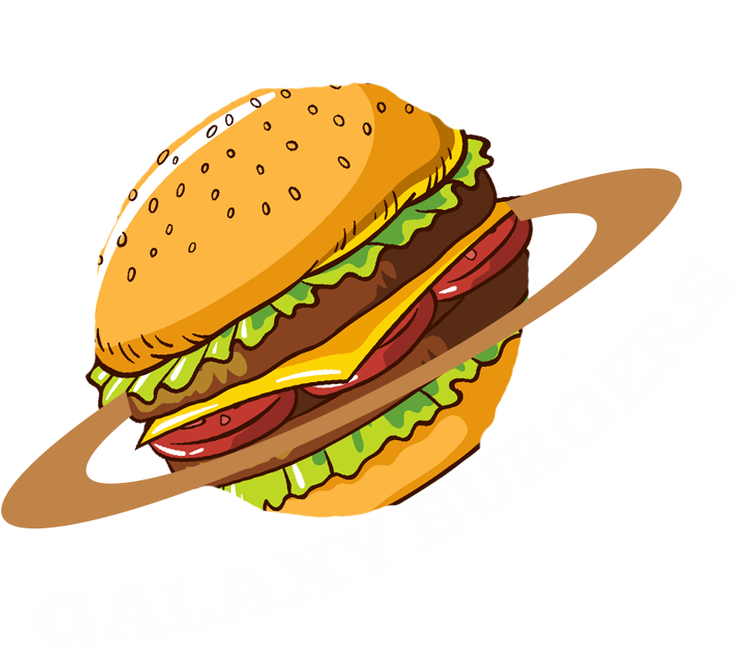 Cropped Galaxy Burger Logo Beyaz - Fast Food (1096x1098), Png Download