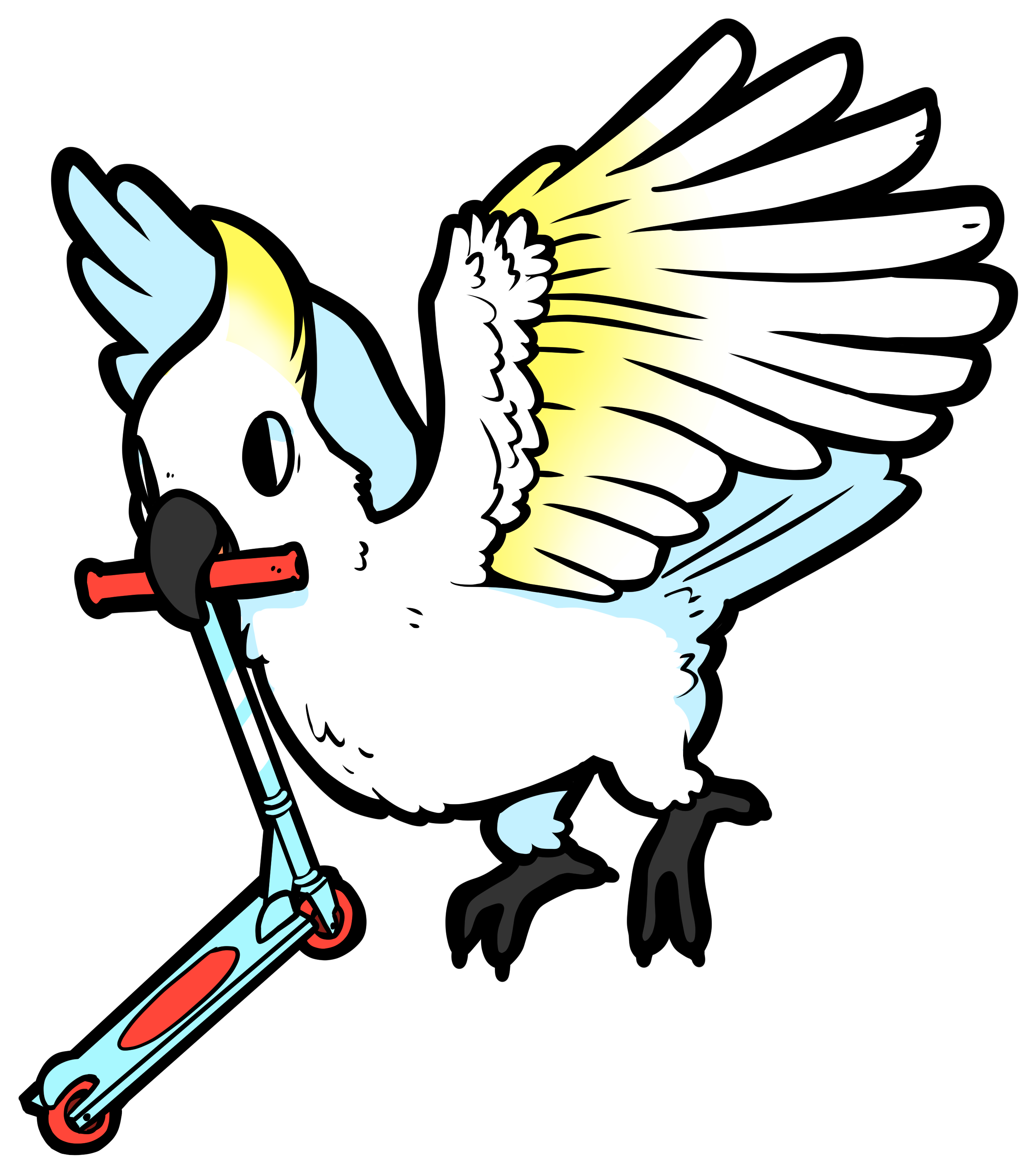Rad Cockatoo - Cartoon (3259x3267), Png Download
