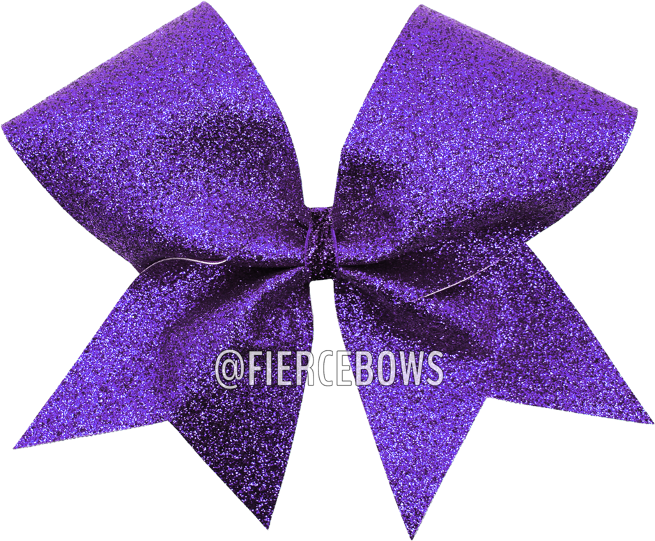 Purple Glitter Cheer Bow Fierce Bows - Cheerleading (1000x1000), Png Download