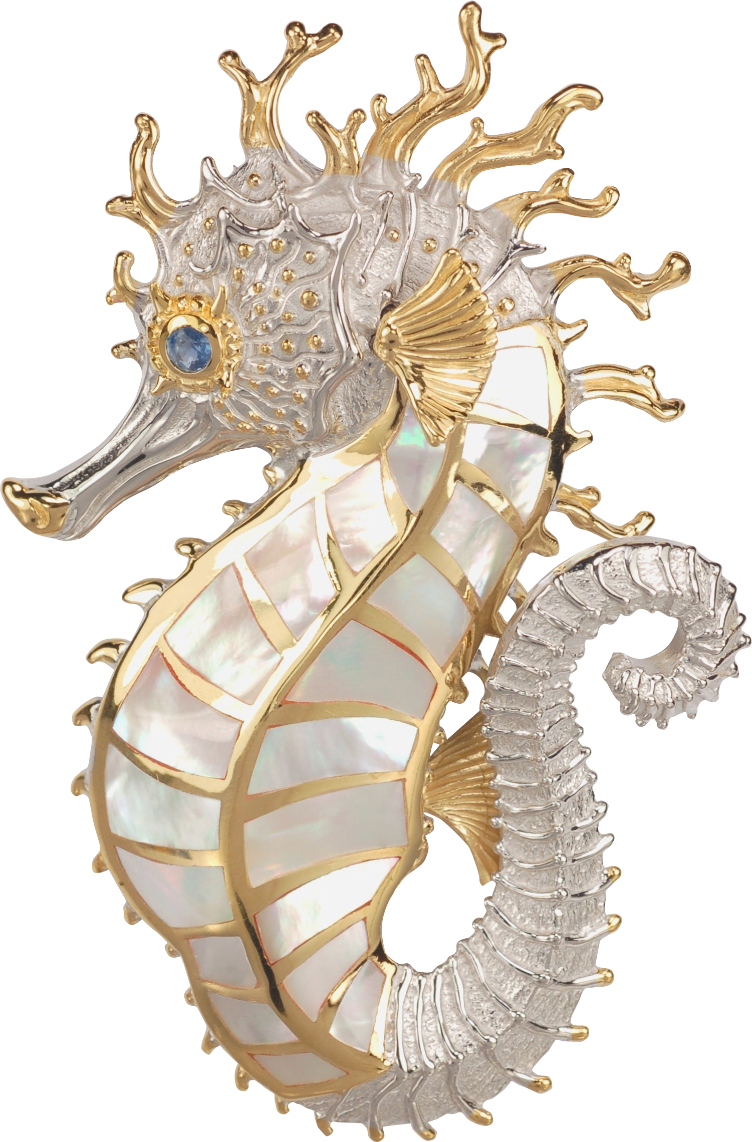 Large Seahorse Pendant Kovel Collection - Sterling Silver Crowned Seahorse Pendant (1501x2280), Png Download