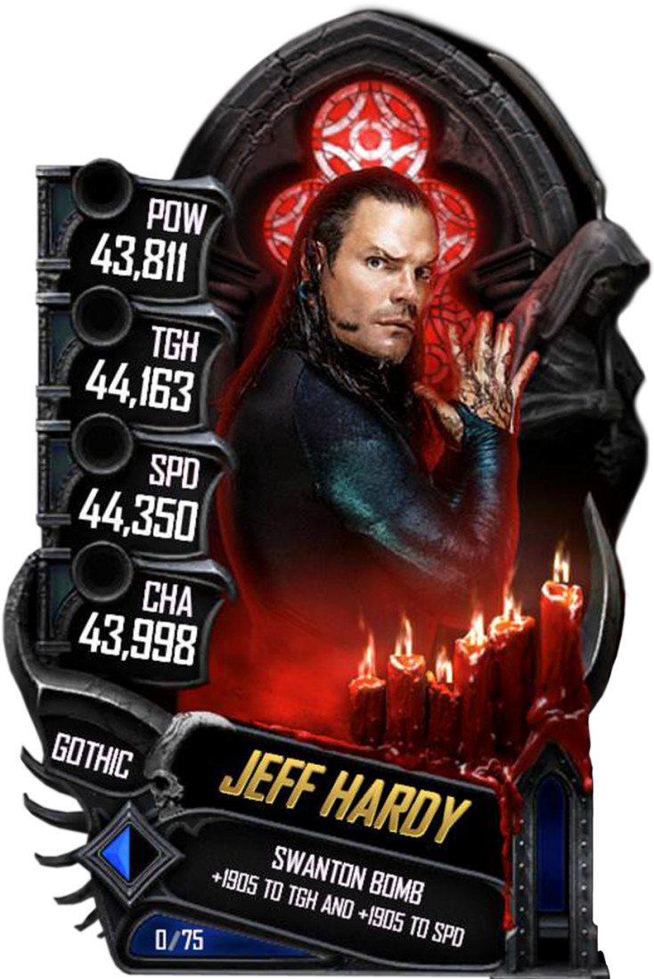 Jeffhardy S5 22 Gothic - Gothic Cards Wwe Supercard (733x1158), Png Download