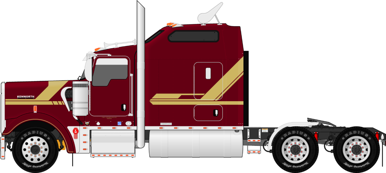 Clip Art Freeuse Download W L Sleeper Class Tractor - Drawings Of Tractor Trailer Trucks (1333x600), Png Download