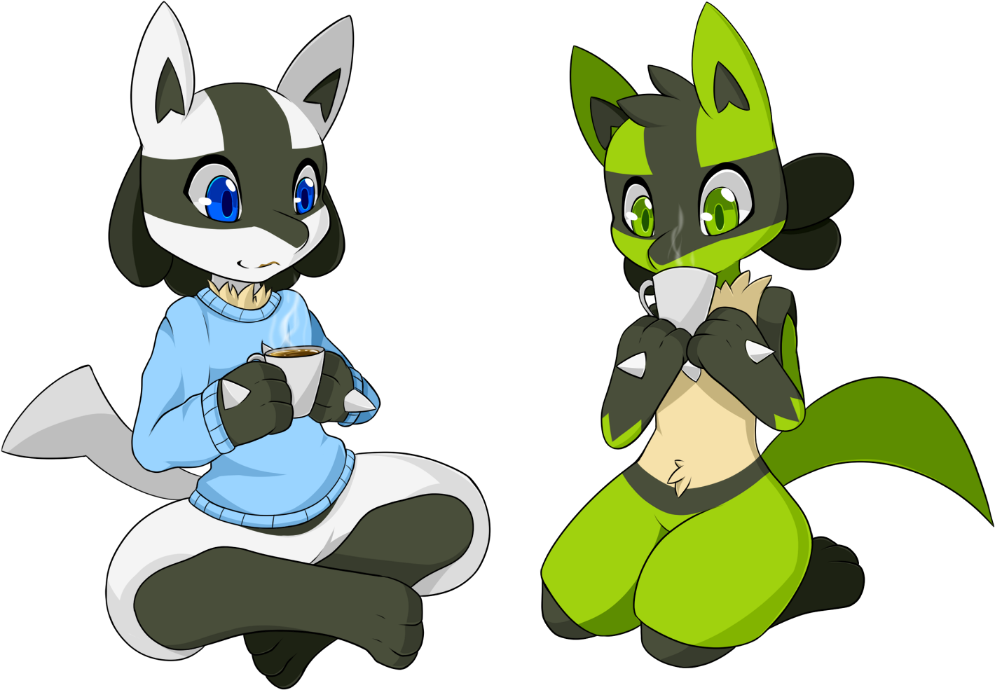 Lucarios And Hot Chocolate - Lucario Drinking Hot Chocolate (1500x1000), Png Download